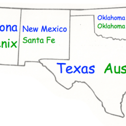 West and southwest states and capitals