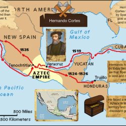 Map of where hernan cortes explored