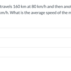 A motorist travels 160 km at 80