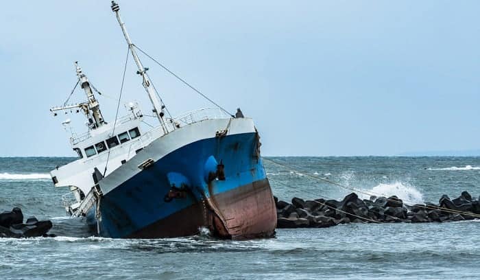 If your inboard/outboard runs aground