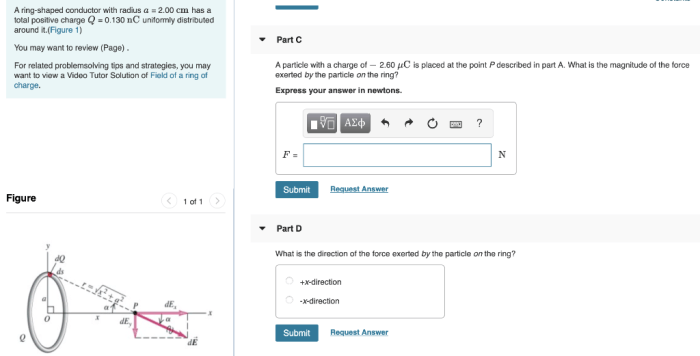 Charge is uniformly distributed around a ring of radius