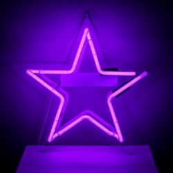 Neon purple star aesthetic signs kemplondon lights wallpaper prop dark mounted acrylic panel clear format bespoke